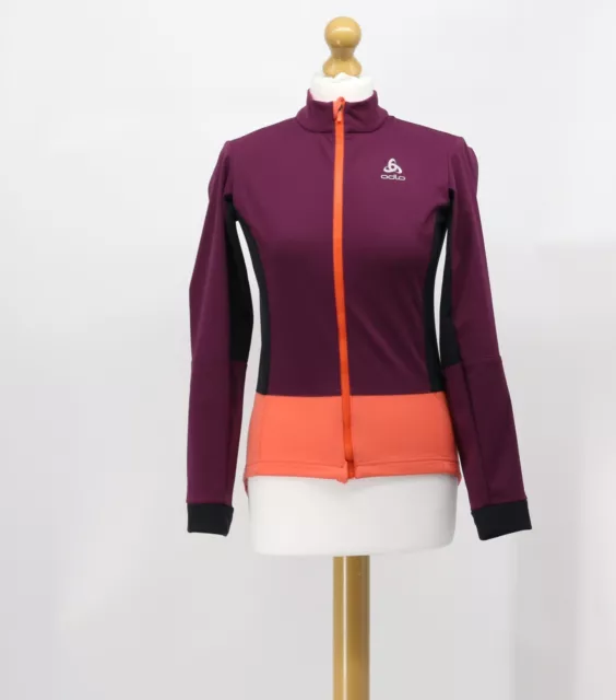 Odlo Ladies Uk S Purple Coral Logic Windproof Cycling Cycle Jacket Ad