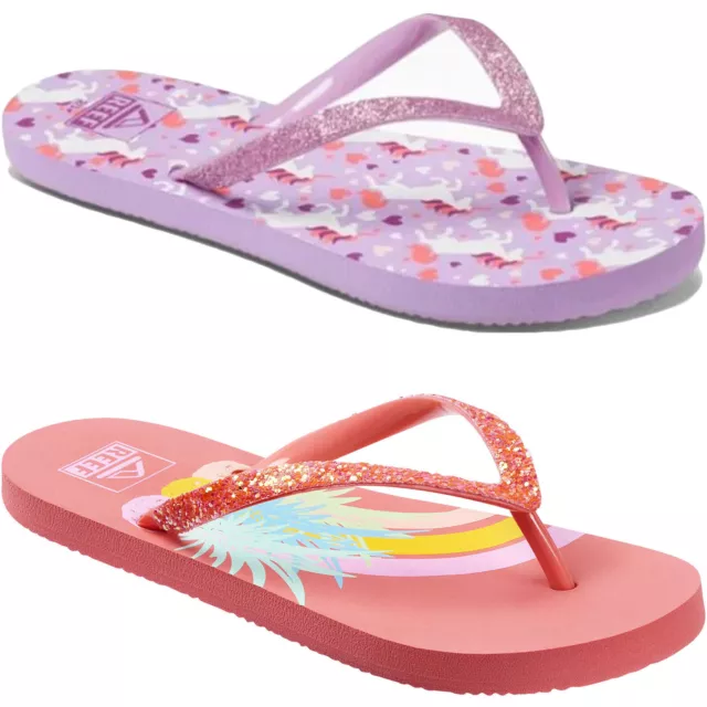 Reef Childrens Kids Stargazer Print Summer Beach Sandals Thongs Flip Flops