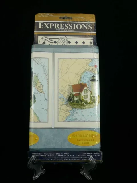 NEW IN PKG WALLPAPER BORDER BY EXPRESSIONS 5 YDS 4.57M Lighthouse Region Map