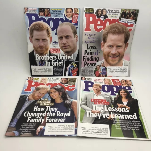 People Magazine 4 issue lot featuring British Royalty ~ Meghan & Harry & William