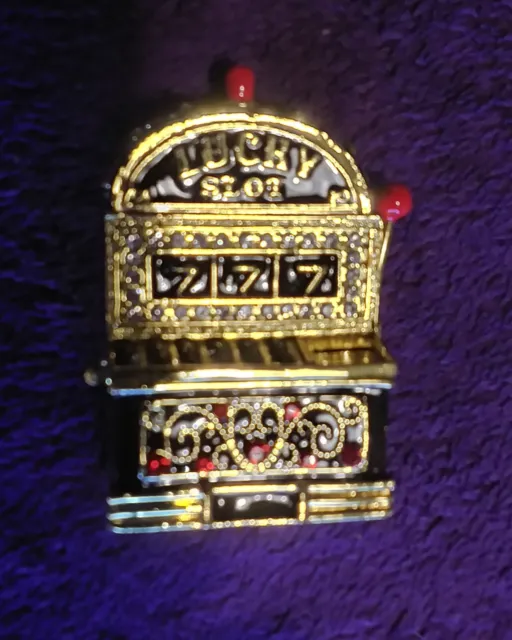 Metal Ring/Jewelry Box Novelty Slot Machine NEW, 2 1/2" Tall , Width 1" x 1 1/2"