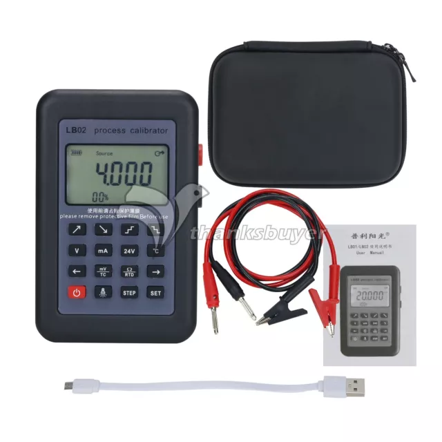 LB02 Resistance Current Voltmeter Source Process Calibrator 4-20mA/0-10V/mV LCD