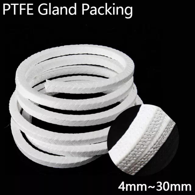 PTFE Gland Packing Gland Packing Rope Shaft Seal Sealing Strip Width 4mm~30mm