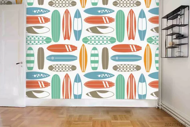 3D Surf Board Seamless Wallpaper Wall Mural Removable Self-adhesive  233