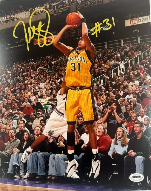 VTG Reggie Miller Rare Authentic Signed Autographed Indiana Pacers 10x8 ACA COA