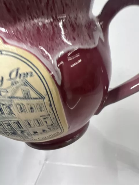 The Ashley Inn Charleston South Carolina Deneen Pottery Mug Mauve Drip Glaze 3