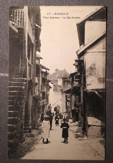 Carte Postale Ancienne Annecy – Rue Et Porte Perrière – Début 1900