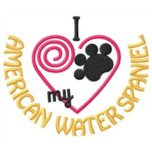 I "Heart" My American Water Spaniel Short-Sleeved T-Shirt 1349-2 Size S - XXL