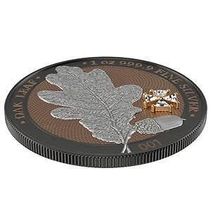 Germany 2019 5 Mark "OAK LEAF CRYSTAL CROSS" 1oz Silver Coin Numbered 3