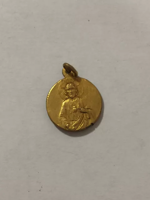 Schmuck Medaille Religiöse Christ Vergoldet (8-2/N2)