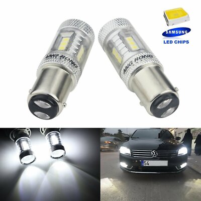 ANG RONG 2 Ampoules 380 1157 BAY15d P21/5W 15 SMD LED Janue Feux de Jour Clignotant 12V 