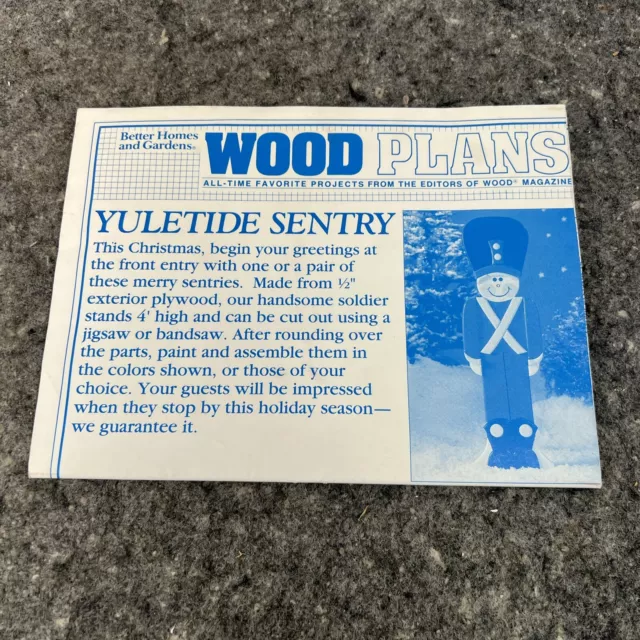 Better Homes & Gardens Wood Plans Uncut Yuletide Sentry Soldier