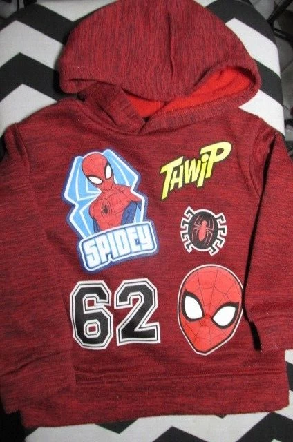 Marvel Spider-Man Graphic Print Toddler Boy Pullover Sweatshirt Hoodie, Size 3T