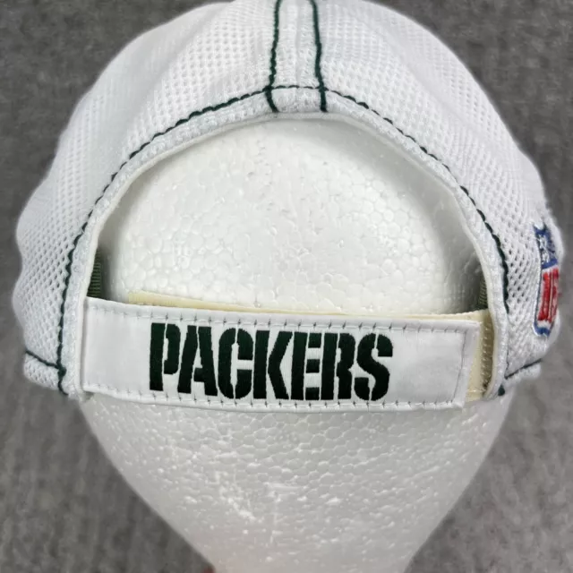 Green Bay Packers Cap Hat Reebok NFL Football White Mens One Size Strapback 2