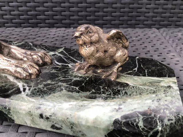 Henri PAYEN BRONZE THE CHIEN AND THE BIRD GERMAN SHEPHERD CHICK ART DECO XXth 3
