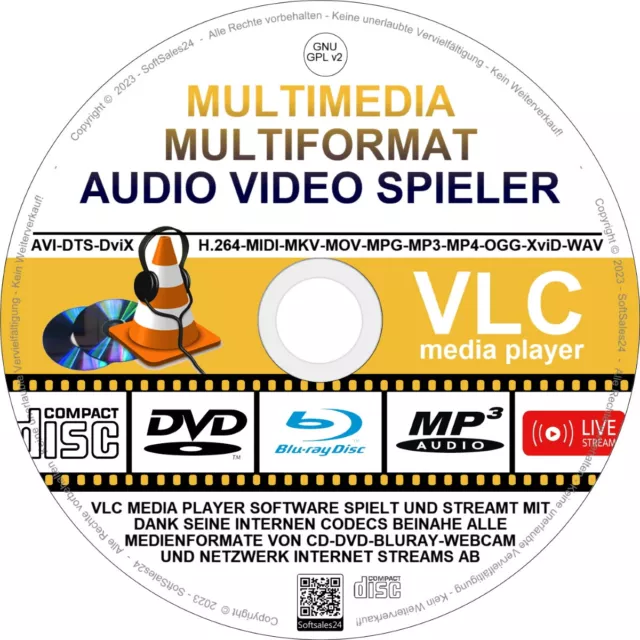 ✅ Multimedia Multiformat Audio Video Tube Stream Mp3 Divx 360 Vlc Media Player👍