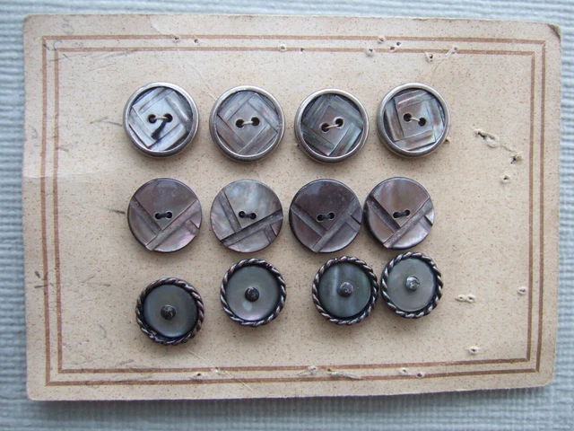 Lot De 6 Boutons Anciens En Nacre Blanche – Diamètre 12 Mm – Mercerie Vintage Fabriqué En France