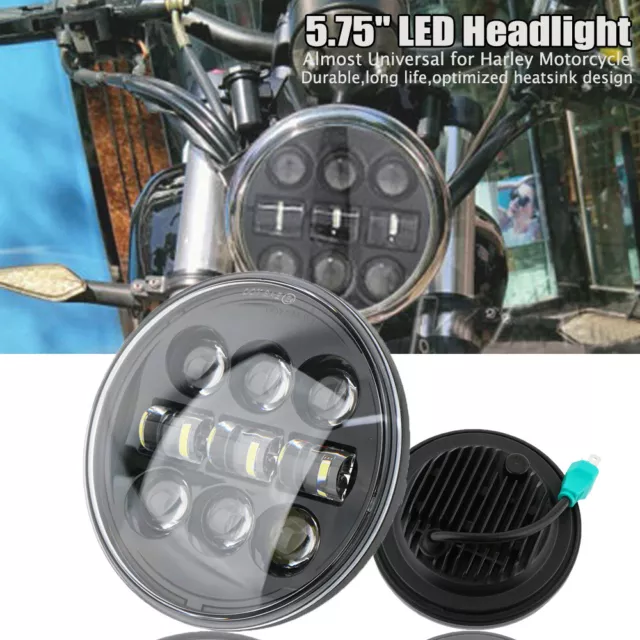 5.75" LED Phare Feux Avant Hi/Lo Moto Projecteur DRL Headlight Pour Harley