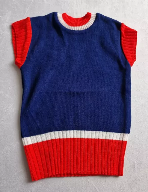 Vintage 60s/70s Mod Top -5-6 years- Blue Acrylic KIDS Deadstock Slim FIT  KA35
