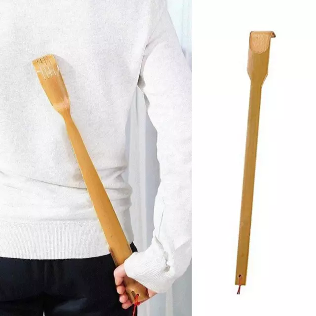 Natural Bamboo Back Scratcher Long Reach Pick Itch Relief Tool Portable
