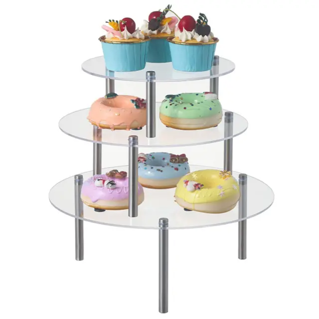 Quanerba (3 Pezzi Alzata 3 piani per plastica Cupcake, Espositore per  dolci, dessert alla Caramelle Buffet Tè Biscotti Porta Per Battesimo Bimbo