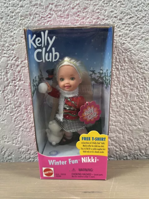 New Winter Fun Nikki Kelly Club Doll 2000 Mattel Barbie With Bear