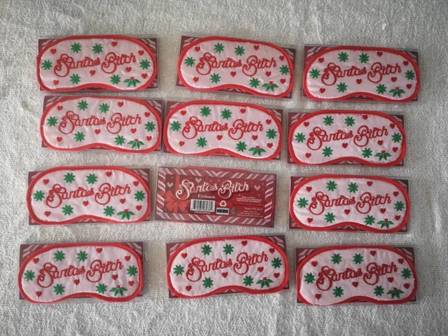 12 x Santa's Bitch Eyemasks by Diabolical -Wholesale Job Lot - Unused Ex stock