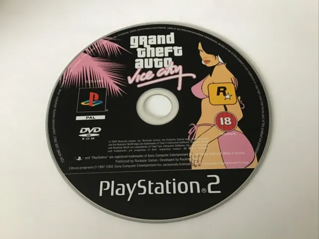 [Grand Theft Auto] GTA: Vice City (SONY PS2) Disc Only - FREE POST