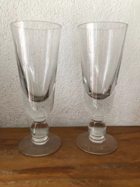 2 superbes et anciens grands verres à absinthe vintage bar bistrot Q7