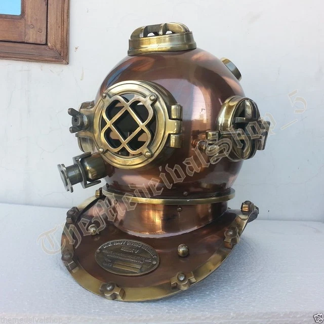 ANCIEN DIVERS PLONGÉE Mer Casque Américain Marine Mark V Foncé Cadeau