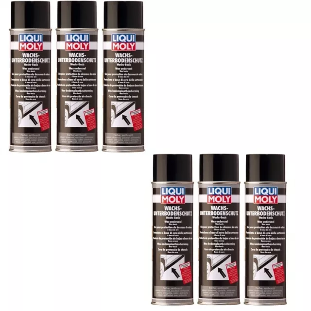 6x 500 ML Liqui Moly 6100 Cire Protection Anti-encastrement Noir Anthracite