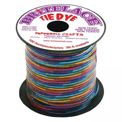 100 Feet (30m) Spool Clear Tye Dye Britelace Rexlace Plastic Lacing Crafts