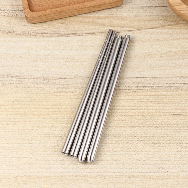 Bastones de comedor plegables con bolsa campamento metal viajes pliegues
