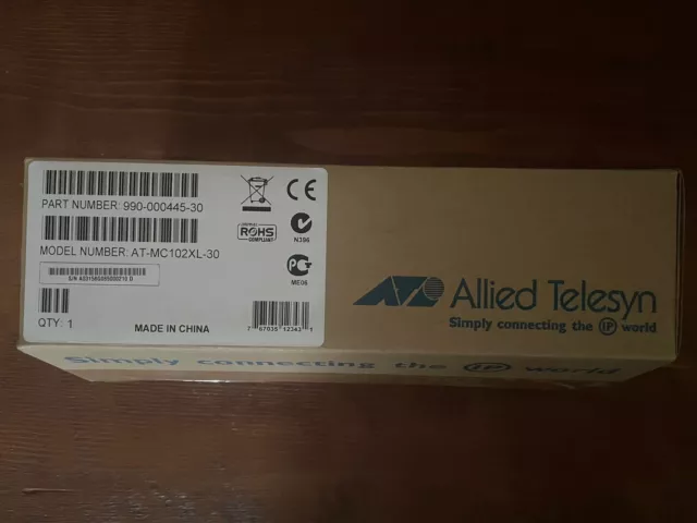 Allied Telesis AT-MC102XL Fast Ethernet Media Converter - In box Opened