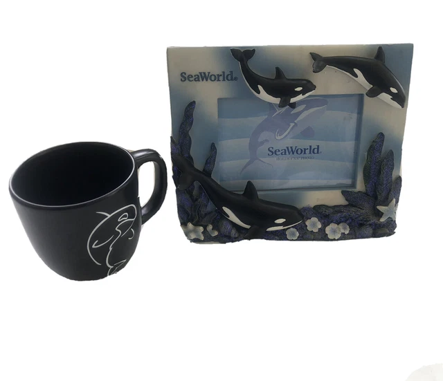 Sea World Shamu Killer Whale 3D Picture Frame Orca Whale Black Coffee Mug Cup