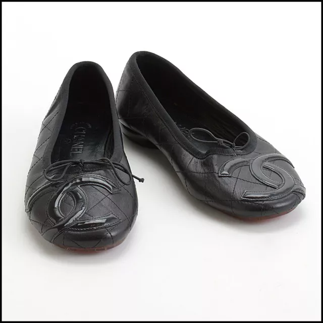 CHANEL CAMBON BLACK Ballet Shoes Flats Size 40/7 £220.00 - PicClick UK