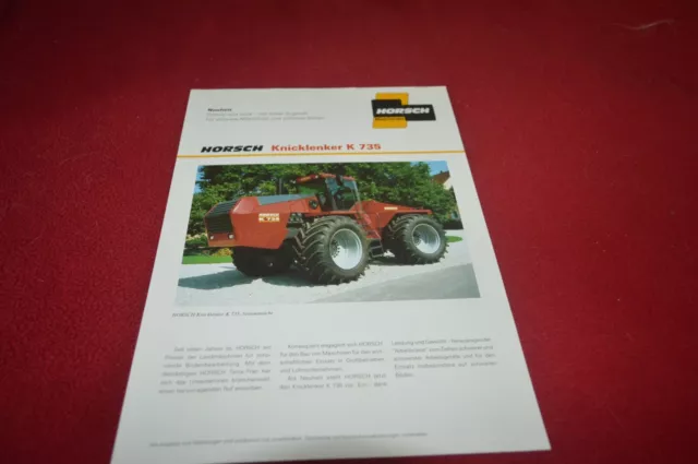 Horsch Kincklenker K 735 Articulated Tractor Brochure FCCA