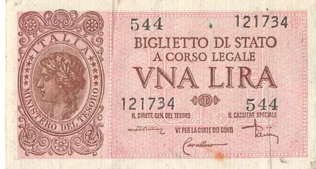 Italy - 1 Lira - 1944