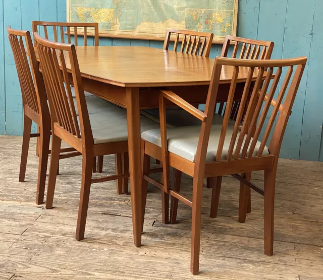 Mid Century Extending Rectangular Teak Dinning Table By Vanson DELIVERY*