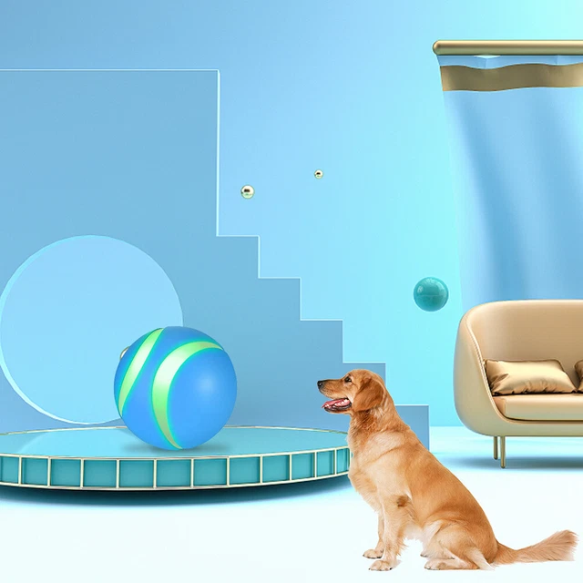 (Blue)Interactive Smart Balls For Cats Dogs Small Animals USB Rechargeable Toy