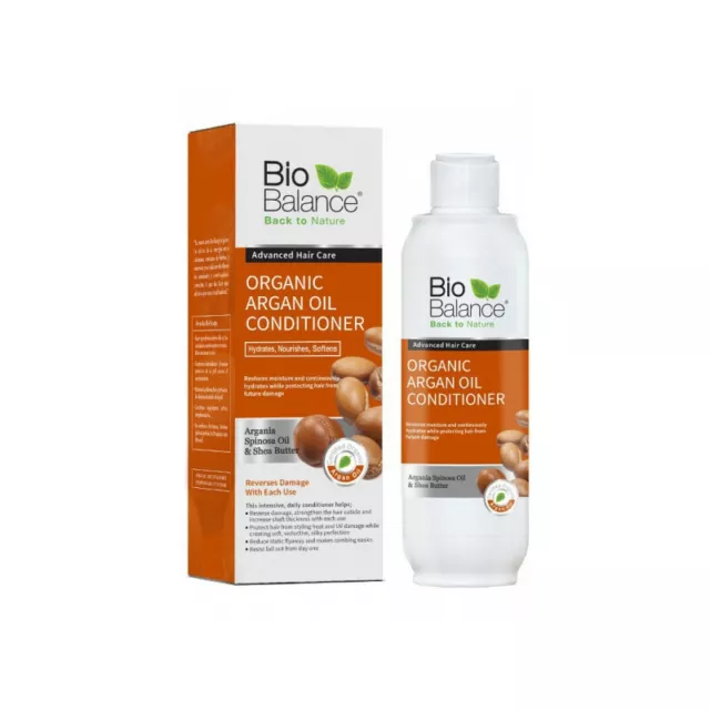 Organic argan oil conditioner 330 ml damaged dry & brittle hair BIO BALANCE 2023