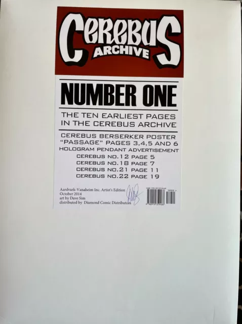 Cerebus Archive Portfolio Volume 1 GN Signed Dave Sim Aardvark Gerhard New NM