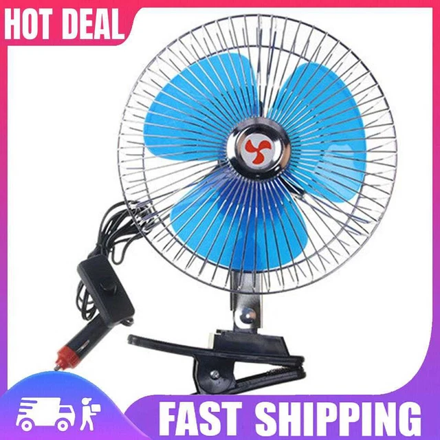 Car Clip Fan 12V/24V 8 Inch Electric Clip Fans Portable Rotatable (24V)