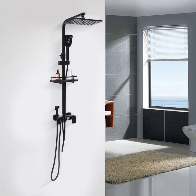 Adaptador De Codo De Ducha Negro De 90 Grados – Latón, Conexión G1/2, Fácil Instalación, Ideal Para Cabezales De Ducha De Mano
