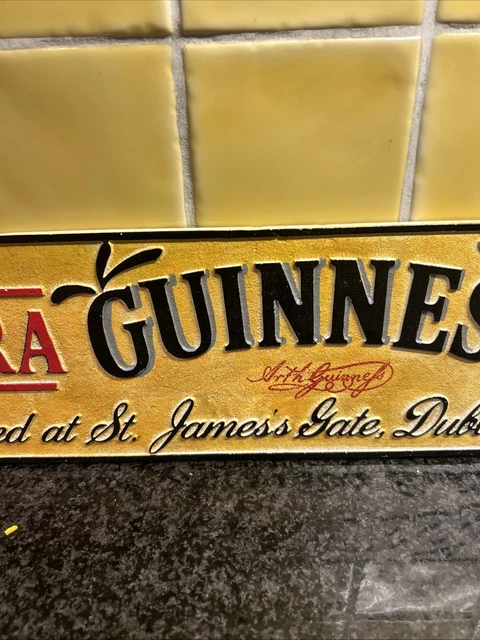EXTRA GUINNESS STOUT Dublin Brewery Cast Iron Sign Wall Plaque Bar £35. ...