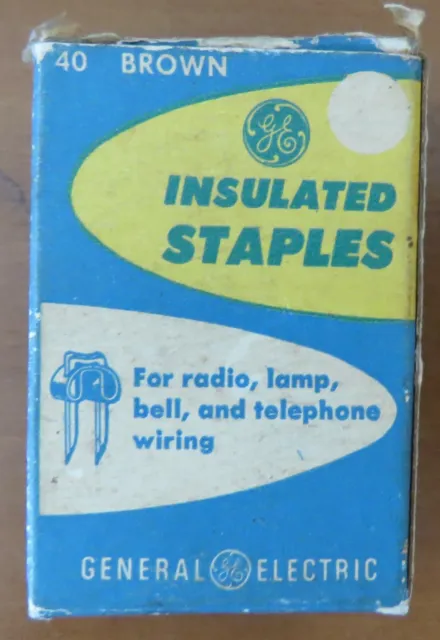 GE Insulated Staples in Vintage Box - GE2540-1