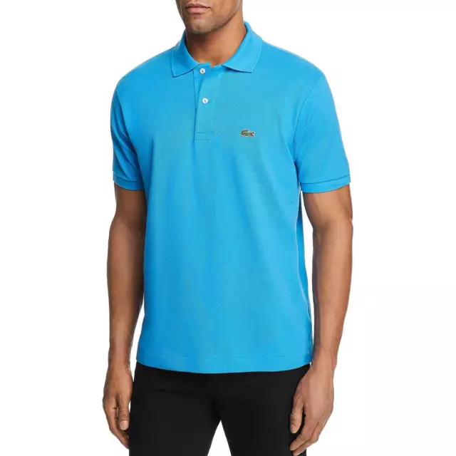 LACOSTE MENS BLUE Pique Button Placket Short Sleeves Polo Shirt XXXL ...