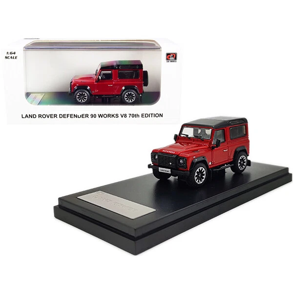 Land Rover Defender 90 Works V8 Red Metallic with Black Top "70th Edition" 1/...