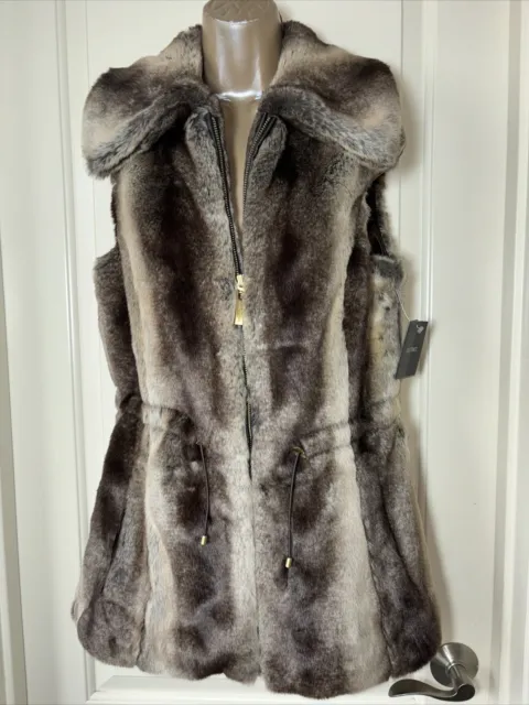 ELLEN TRACY Gorgeous Chinchilla Luxury Fur Vest Small NWT