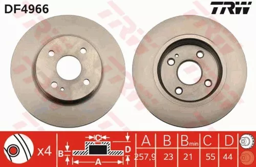 Trw Bremsscheiben + Beläge Vorne Ø258 Mazda 2 3884377 2